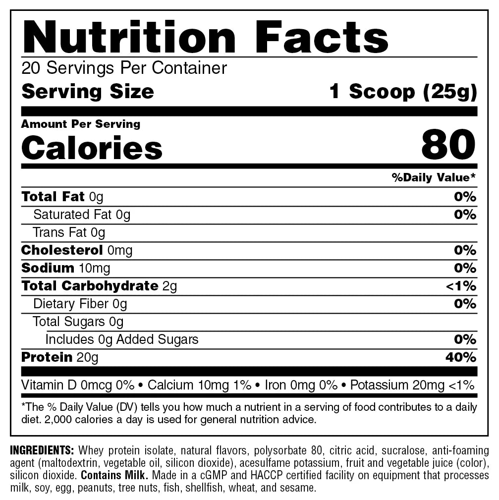 Animal Clear Whey Isolate – Proteína de Suero Transparente 500 Gr