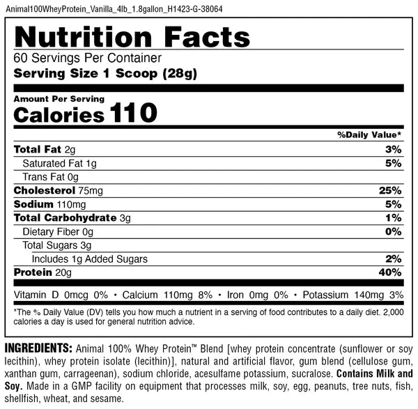 Animal 100% Whey Protein 4 Lb Proteina