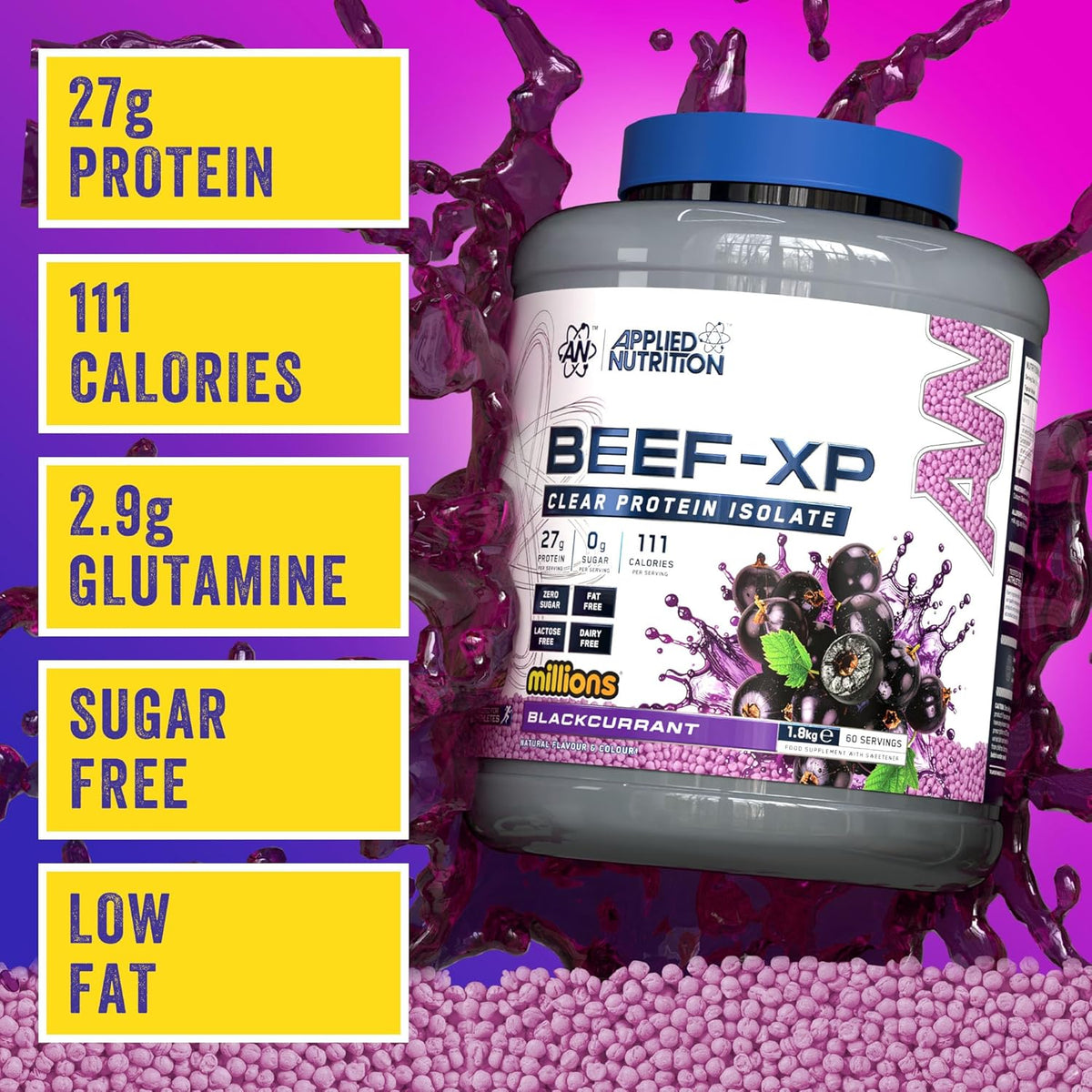 Applied Nutrition Beef‑XP - Clear Hydrolysed Beef Protein Isolate 1.8 kg
