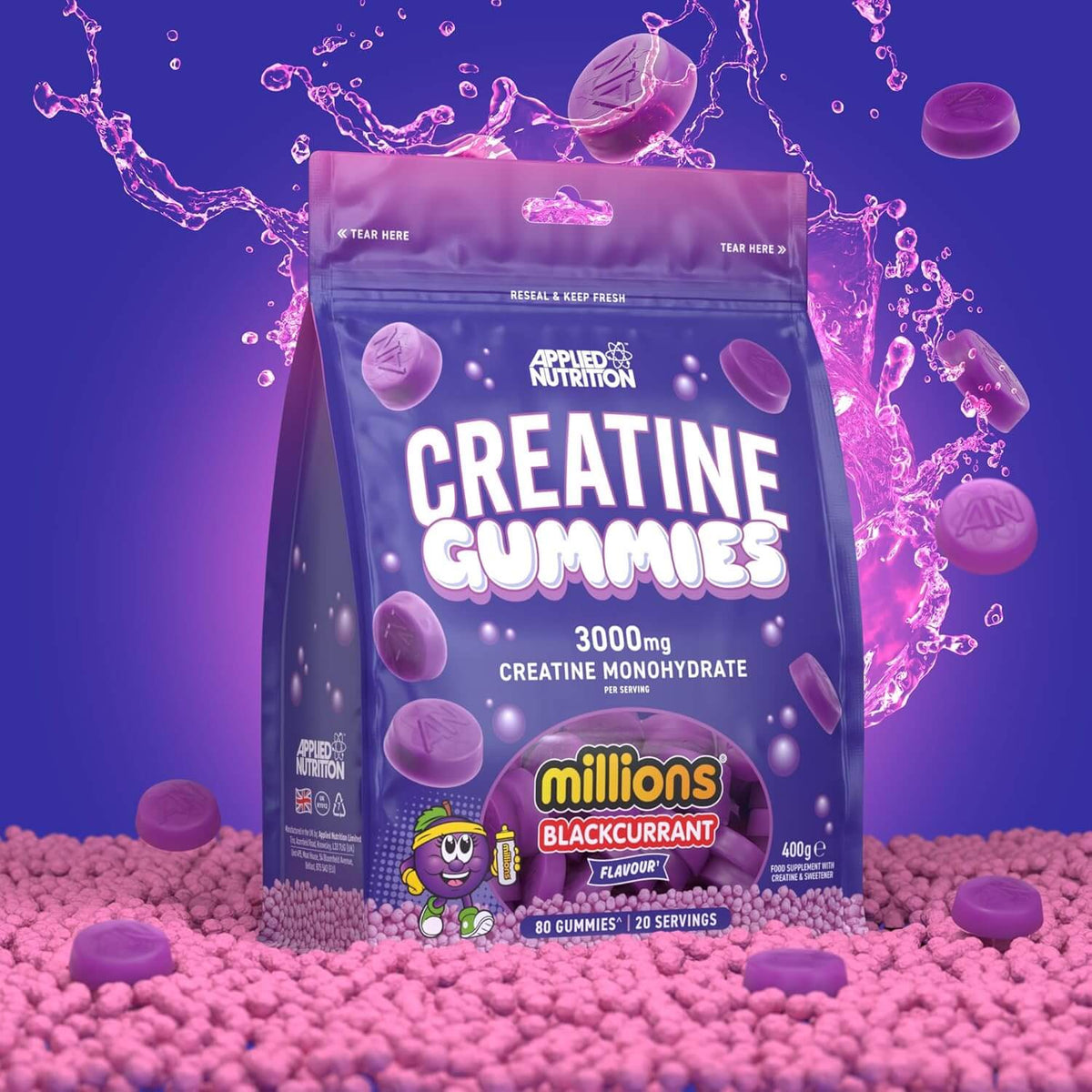 Applied Nutrition Creatine Gummies - 3000 mg Creatina Monohidratada (80 Gummies)