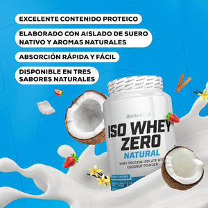 BioTechUSA Iso Whey Zero Natural Proteina Aislada - 908 g