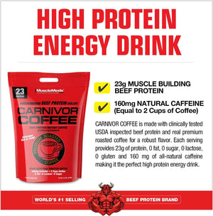MuscleMeds Carnivor Coffee Proteina Cafeina Energizante 2 Lb Proteínas onelastrep.cl