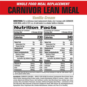 MuscleMeds Carnivor Lean Meal Proteina Reemplazo Comida Integral 4.2 Lb Proteínas onelastrep.cl