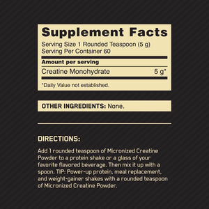 Optimum Nutrition Micronized Creatine Powder 300 Gr Creatinas onelastrep.cl