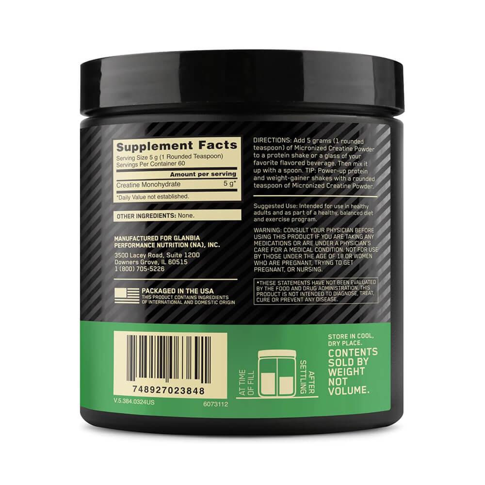 Optimum Nutrition Micronized Creatine Powder 300 Gr Creatinas onelastrep.cl