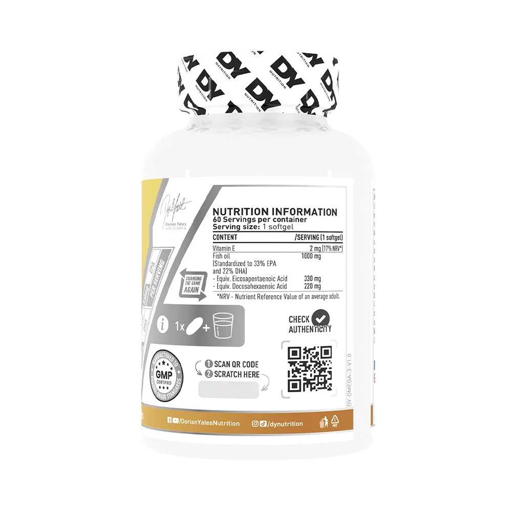 DY Nutrition - Omega‑3 Fish Oil [60 Softgels 330 mg EPA | 220 mg DHA]