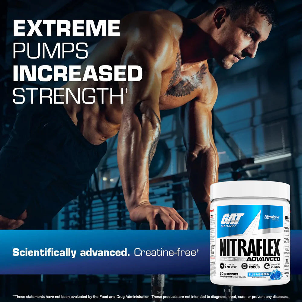 GAT Sport Nitraflex ADVANCED - Pre-Entreno de Alta Intensidad [30 Servicios]