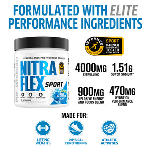 GAT Sport Nitraflex Sport - Pre-Entreno de Energía y Enfoque [20 Servicios]