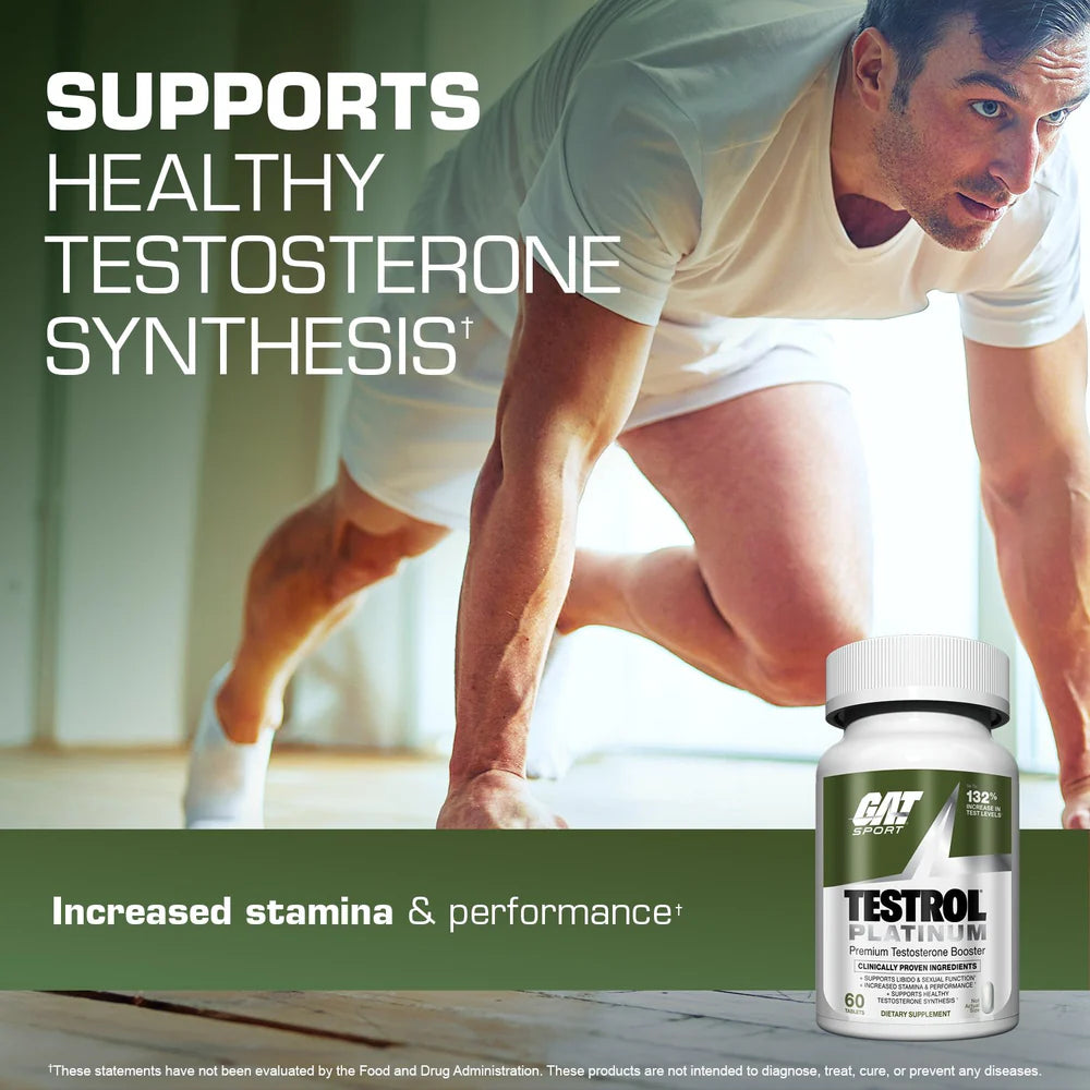 GAT Sport Testrol Platinum - Potenciador de Testosterona Premium [60 Capsulas]