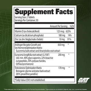 GAT Sport Testrol Platinum - Potenciador de Testosterona Premium [60 Capsulas]