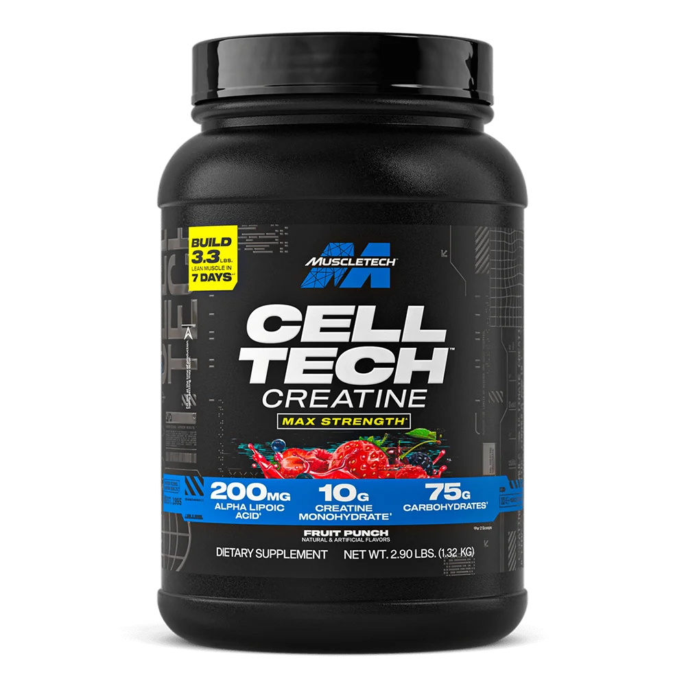 Muscletech Cell Tech Ganador de Masa / Creatina 3 Lb