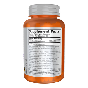 NOW Foods Beta‑Alanine - 750 mg [120 Capsulas Veganas]