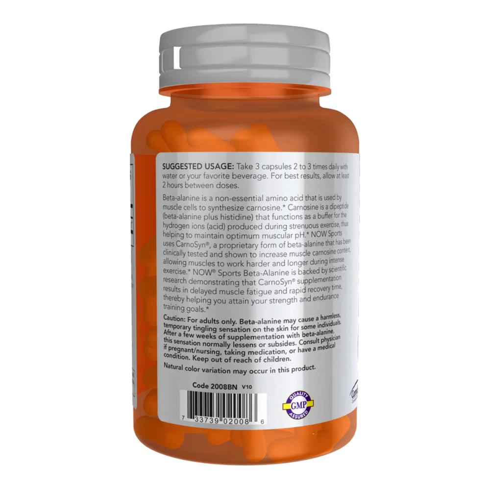 NOW Foods Beta‑Alanine - 750 mg [120 Capsulas Veganas]