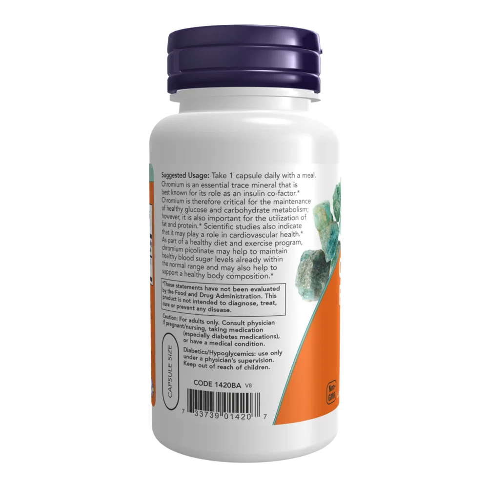 NOW Foods Chromium Picolinate - 200 mcg [100 Capsulas Veganas]