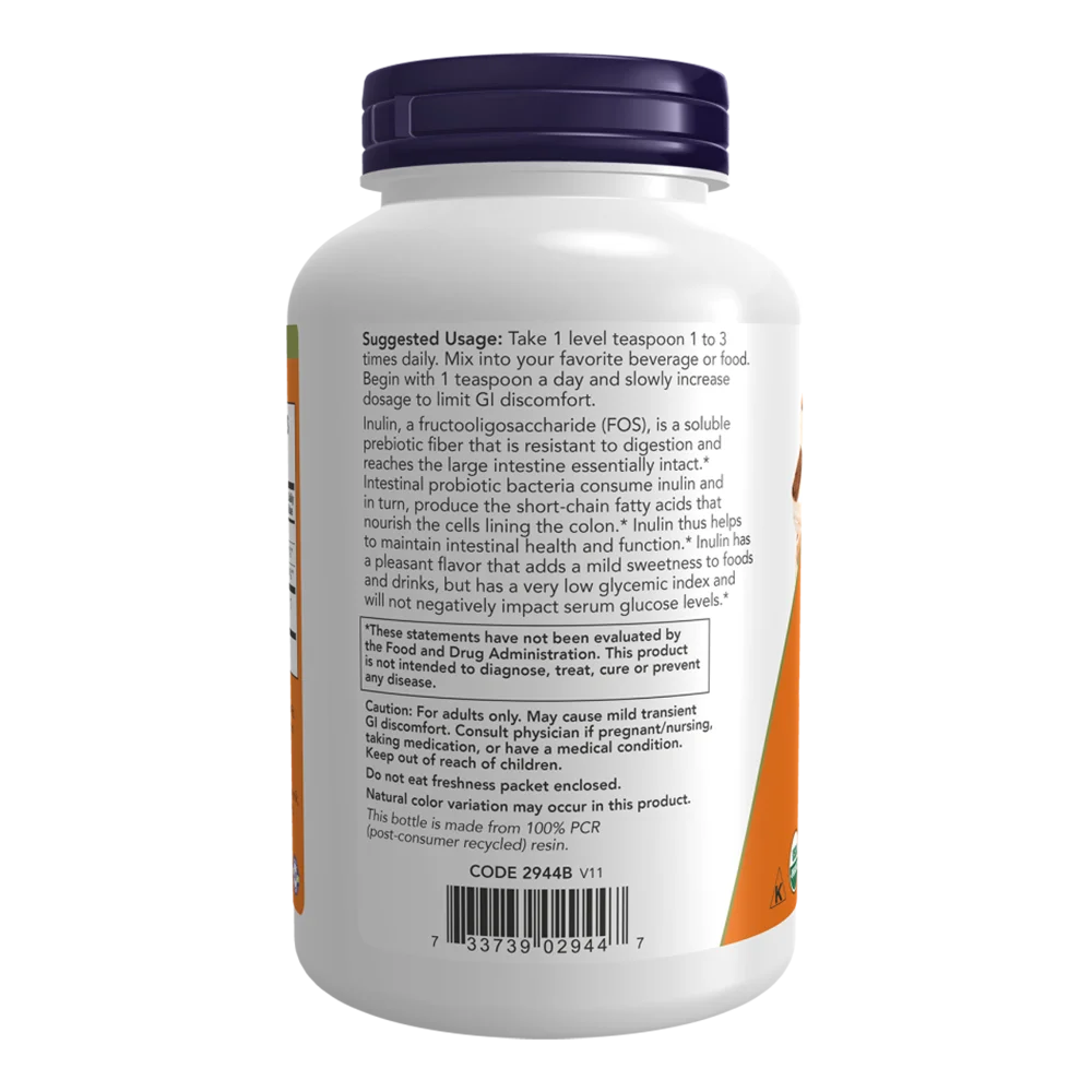 NOW Foods Inulin Prebiotic Pure Powder - Organico 227 g