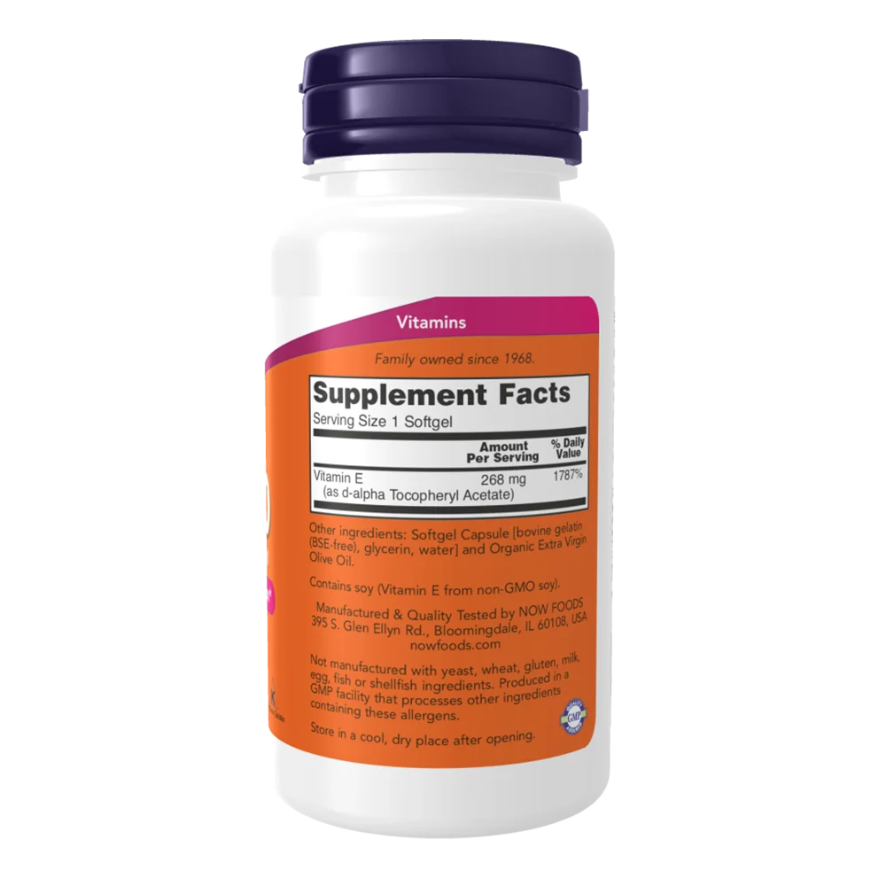 NOW Foods Vitamin E‑400 D‑Alpha Tocopheryl [100 Softgels]