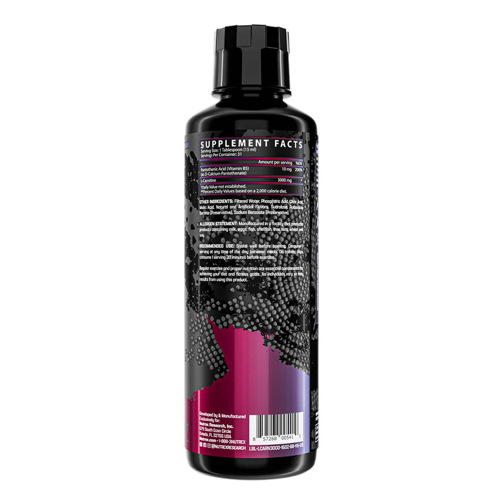 Nutrex Liquid Carnitine 3000 Quemador de Grasa 473 mL