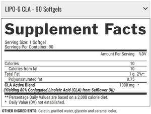Nutrex Lipo6 CLA Quemador de Grasa 90 Softgels Quemador de Grasa Lipotrópico onelastrep.cl