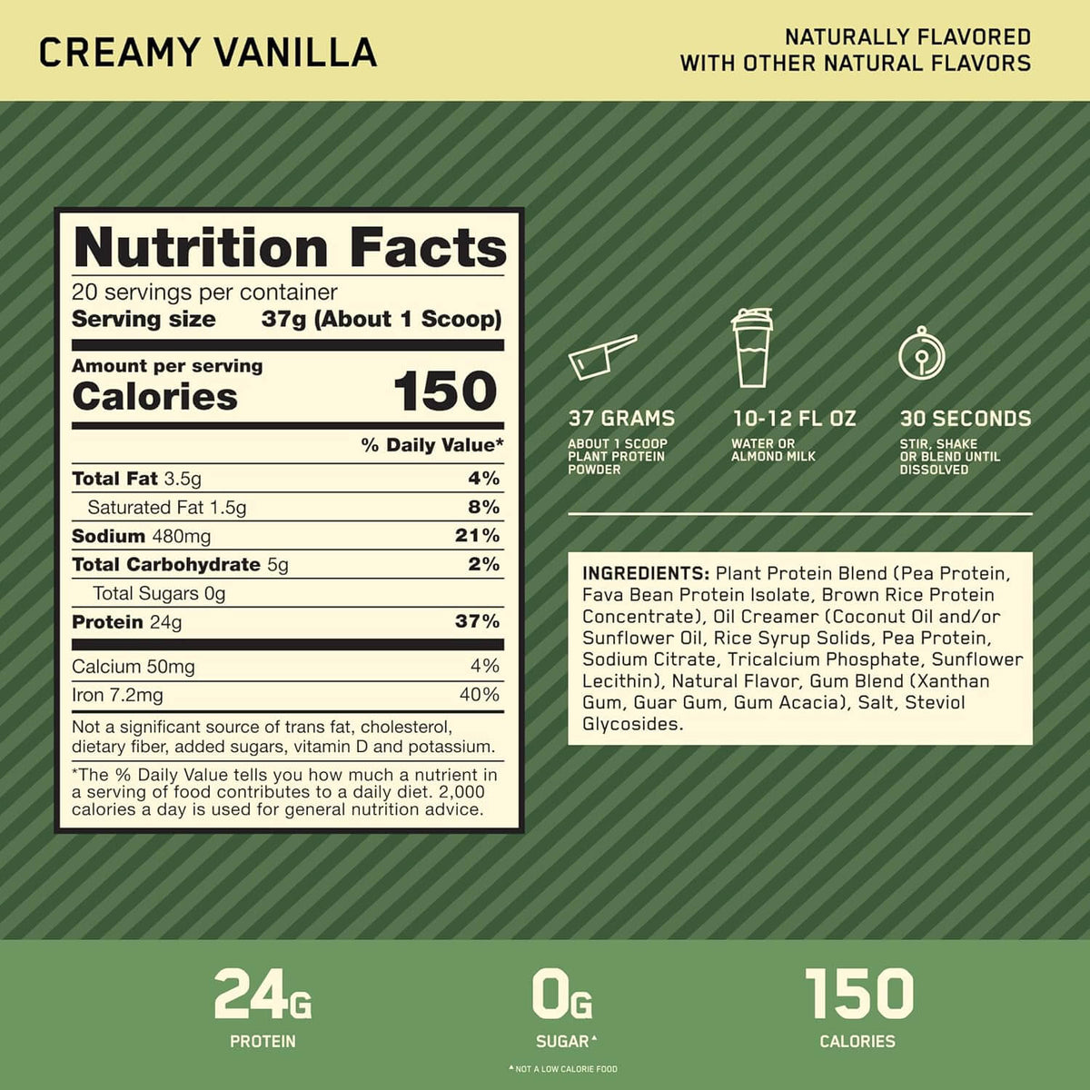 Optimum Nutrition Gold Standard 100% Plant Proteina Vegana 20 Servicios Proteínas 
onelastrep.cl