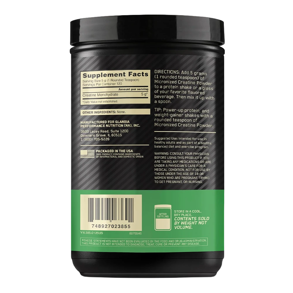 Optimum Nutrition Micronized Creatine Powder 600 Gr