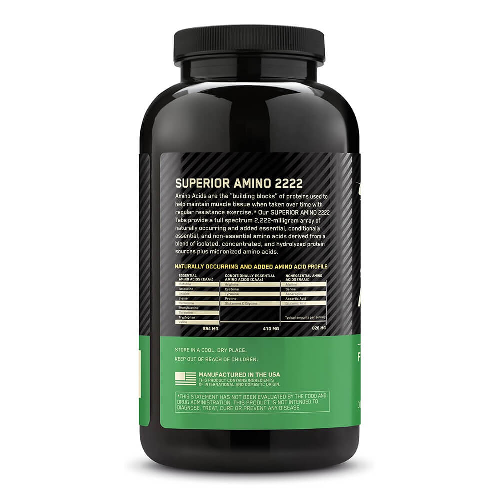 Optimum Nutrition Super Amino 2222 Tabs 320 Tabletas Aminoácidos onelastrep.cl