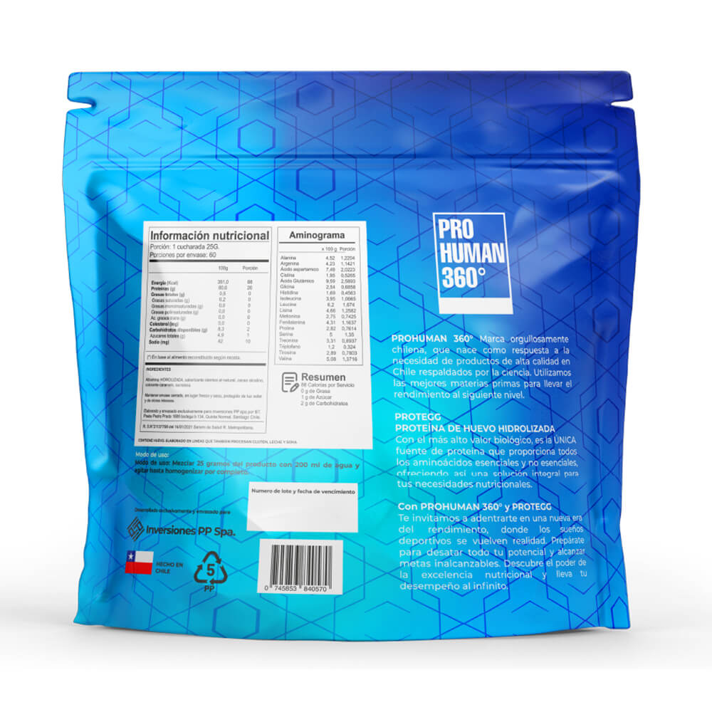 Proteina Hidrolizada de Huevo Protegg 60 Servicios