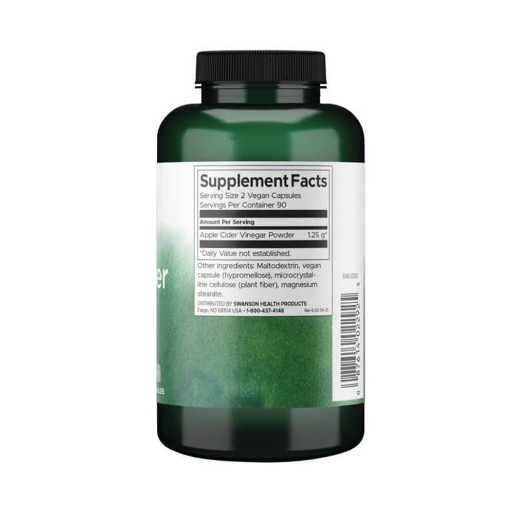 Swanson Apple Cider Vinegar - Higher Strength 625 mg [180 Capsulas Veganas]
