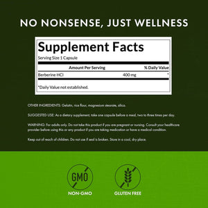 Swanson Berberine - 400 mg [60 Capsulas Veganas]