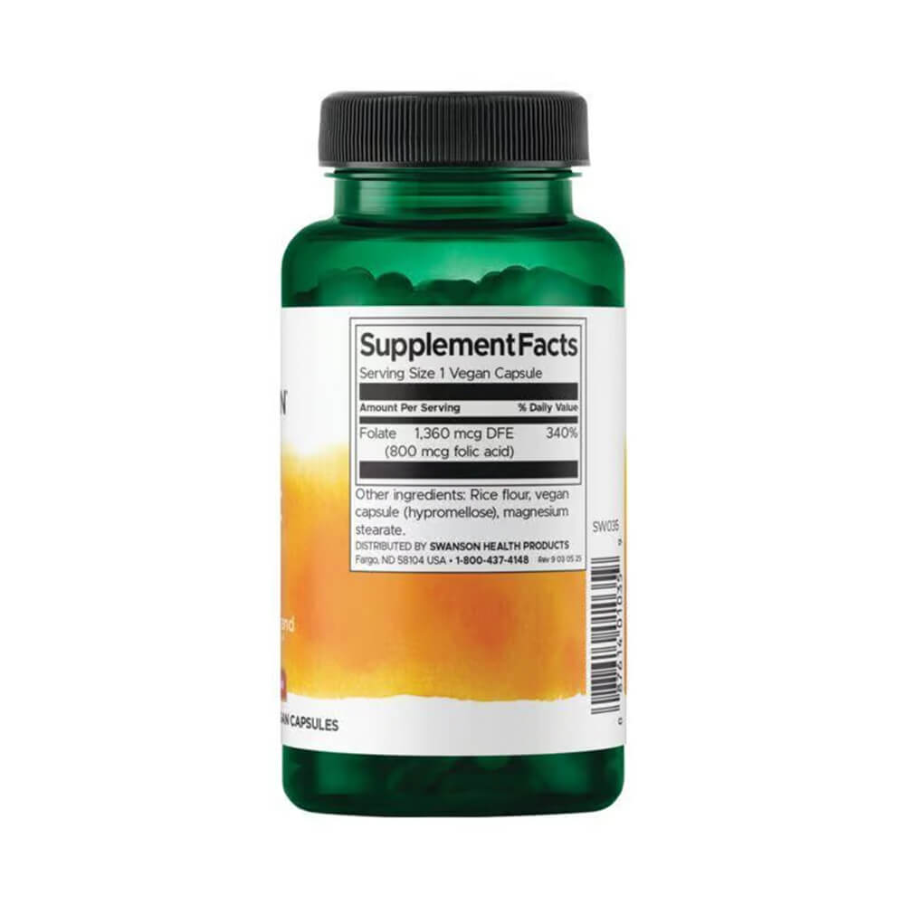 Swanson Folic Acid - 800 mcg [250 Capsulas Veganas]