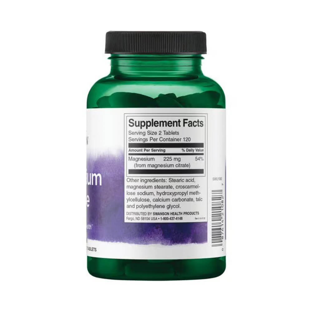 Swanson Magnesium Citrate - Super Strength 112.5 mg [240 Tabletas]