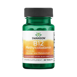 Swanson Vitamin B12 Methylcobalamin - Natural Black Cherry Flavored 2,500 mcg (60 tabletas)