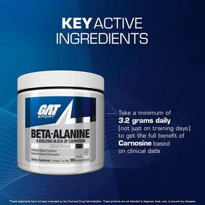 GAT Sport Beta-Alanine 100 Servicios Beta-Alanina onelastrep.cl