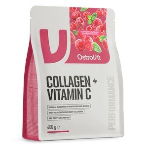 Bolsa de colágeno articular OstroVit 400 g sabor frambuesa limonada y menta en perspectiva