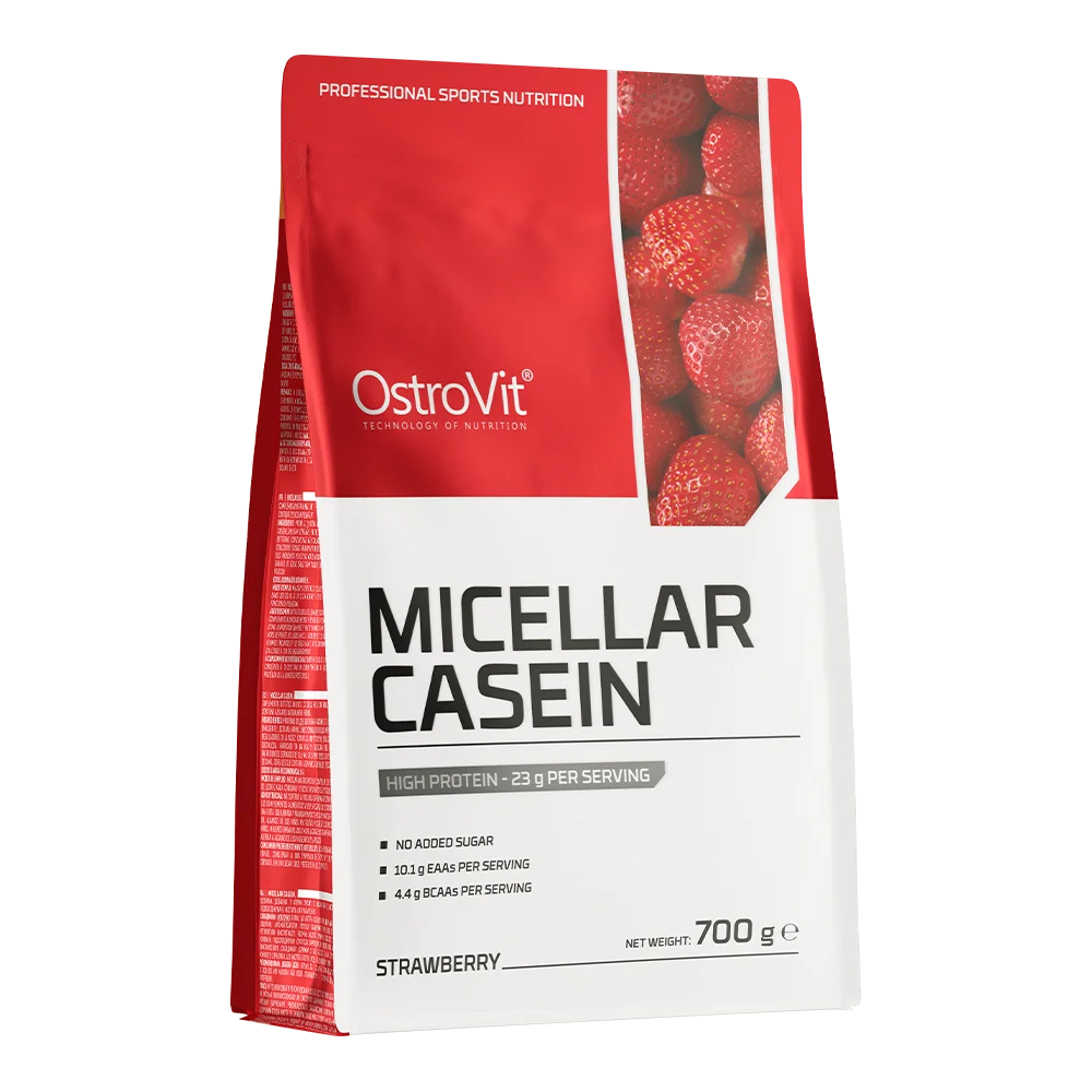 Bolsa de proteína de absorción lenta OstroVit Caseína Micelar 700 g sabor frutilla