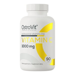 Frasco de OstroVit Vitamina C 1000 mg de 90 tabletas vista frontal