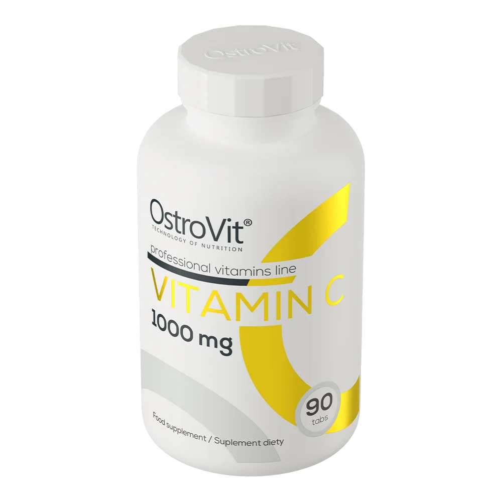 Envase de OstroVit Vitamina C 1000 mg vista en ángulo en tres cuartos