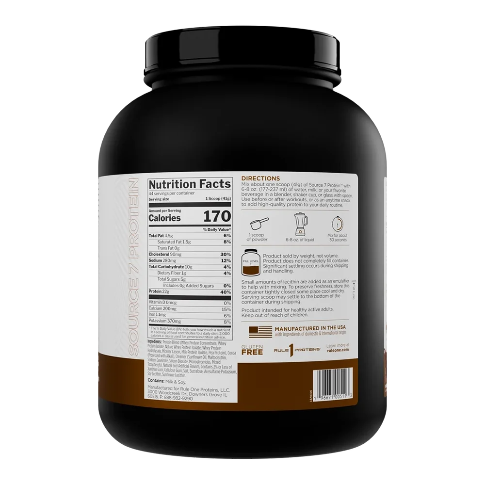 Rule 1 Source 7 Protein - 4 Lb [Mezcla de 7 Proteínas de Absorción Gradual]