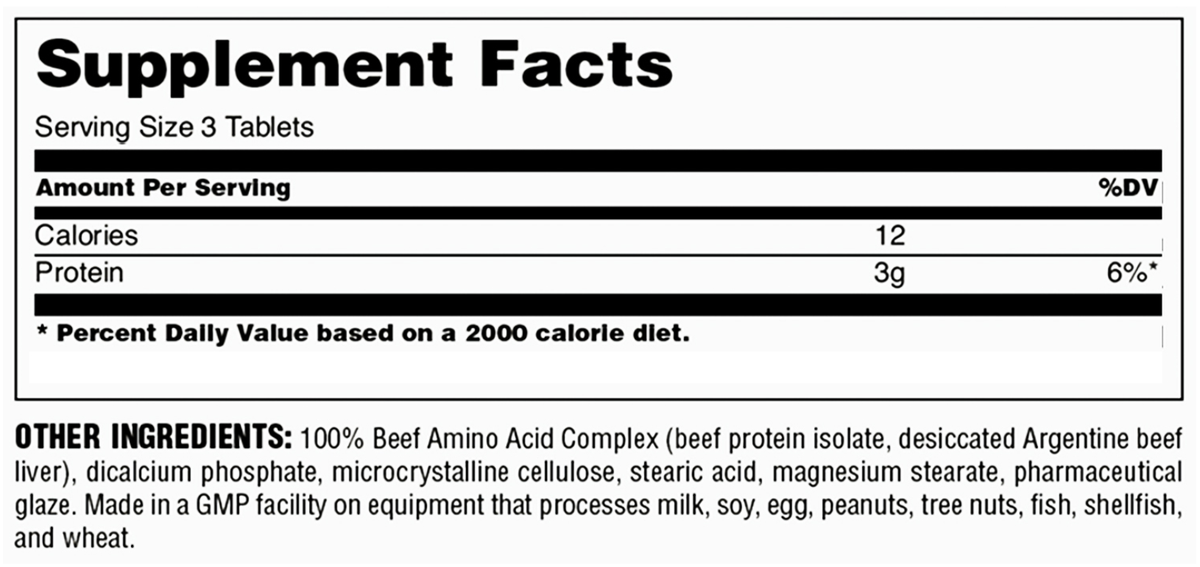 Universal Nutrition 100% Beef Aminos 400 Tabletas Aminoácidos onelastrep.cl