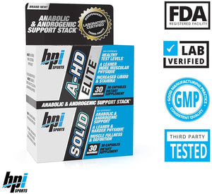 Bpi Sports A-HD Elite / Solid Aumento Natural Testosterona 30 Cápsulas Precursor Natural Testosterona onelastrep.cl