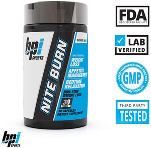 Bpi Sports Nite Burn Quemador De Grasa Nocturno 30 Cápsulas Quemador de Grasa Lipotrópico onelastrep.cl