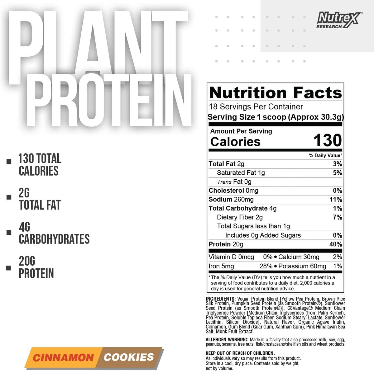 Nutrex Plant Protein Proteina Vegana 1.2 Lb Proteínas onelastrep.cl