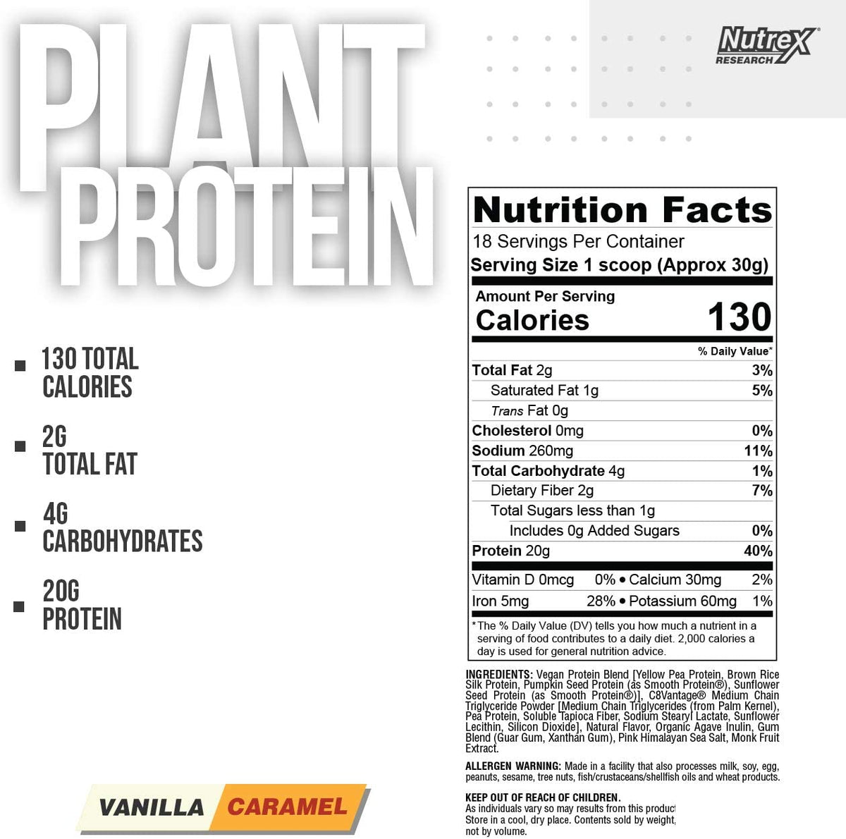 Nutrex Plant Protein Proteina Vegana 1.2 Lb Proteínas onelastrep.cl