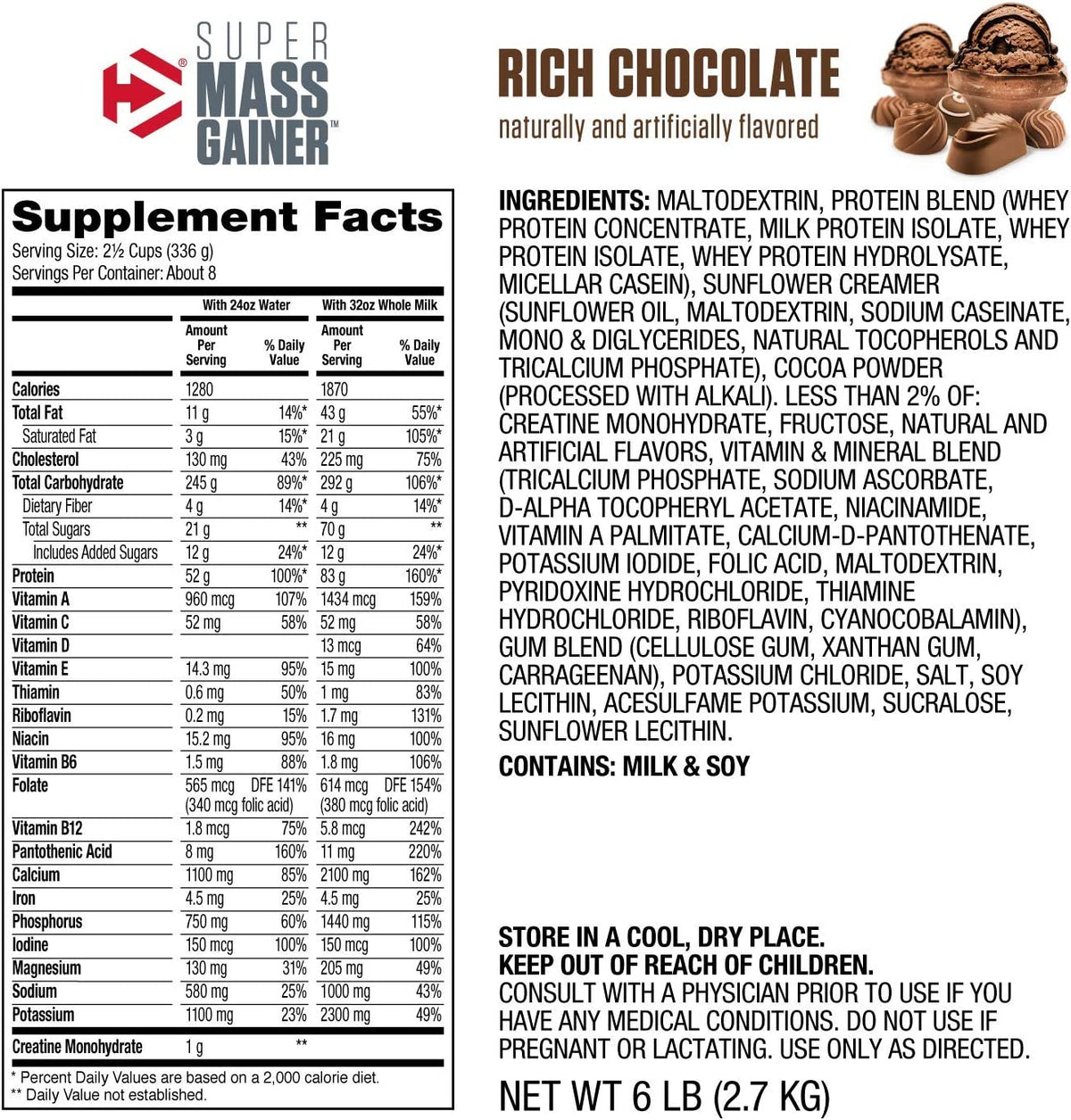 Dymatize Super Mass Gainer Ganador de Masa 6 Lb Ganador de Masa onelastrep.cl