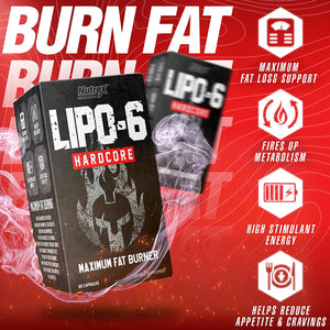 Nutrex Lipo-6 Hardcore Quemador de Grasa 60 Capsulas Quemador de Grasa Termogénico onelastrep.cl