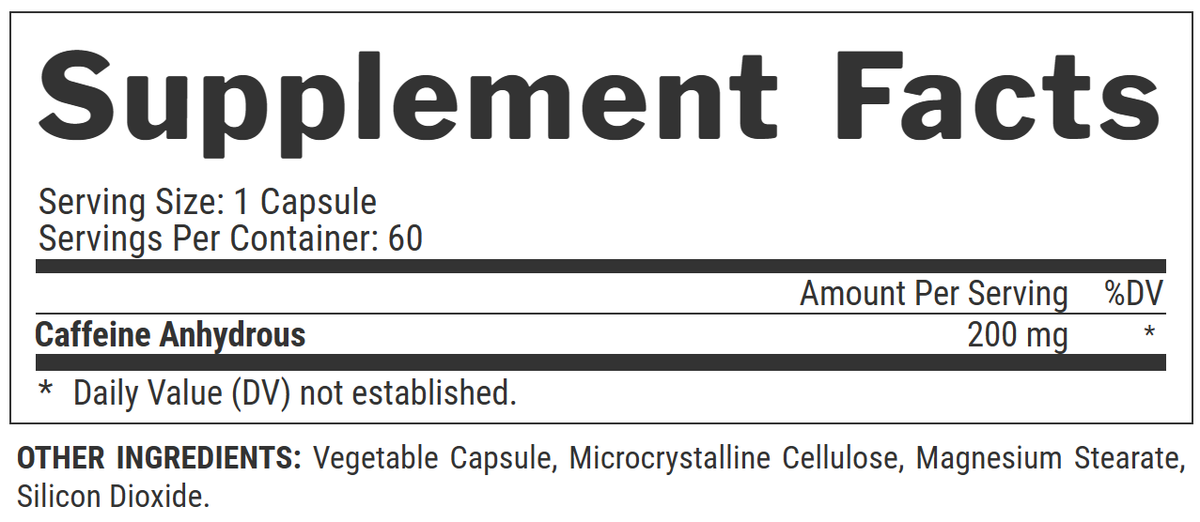 Nutrex Caffeine 200 Cafeina 60 Capsulas Cafeína onelastrep.cl