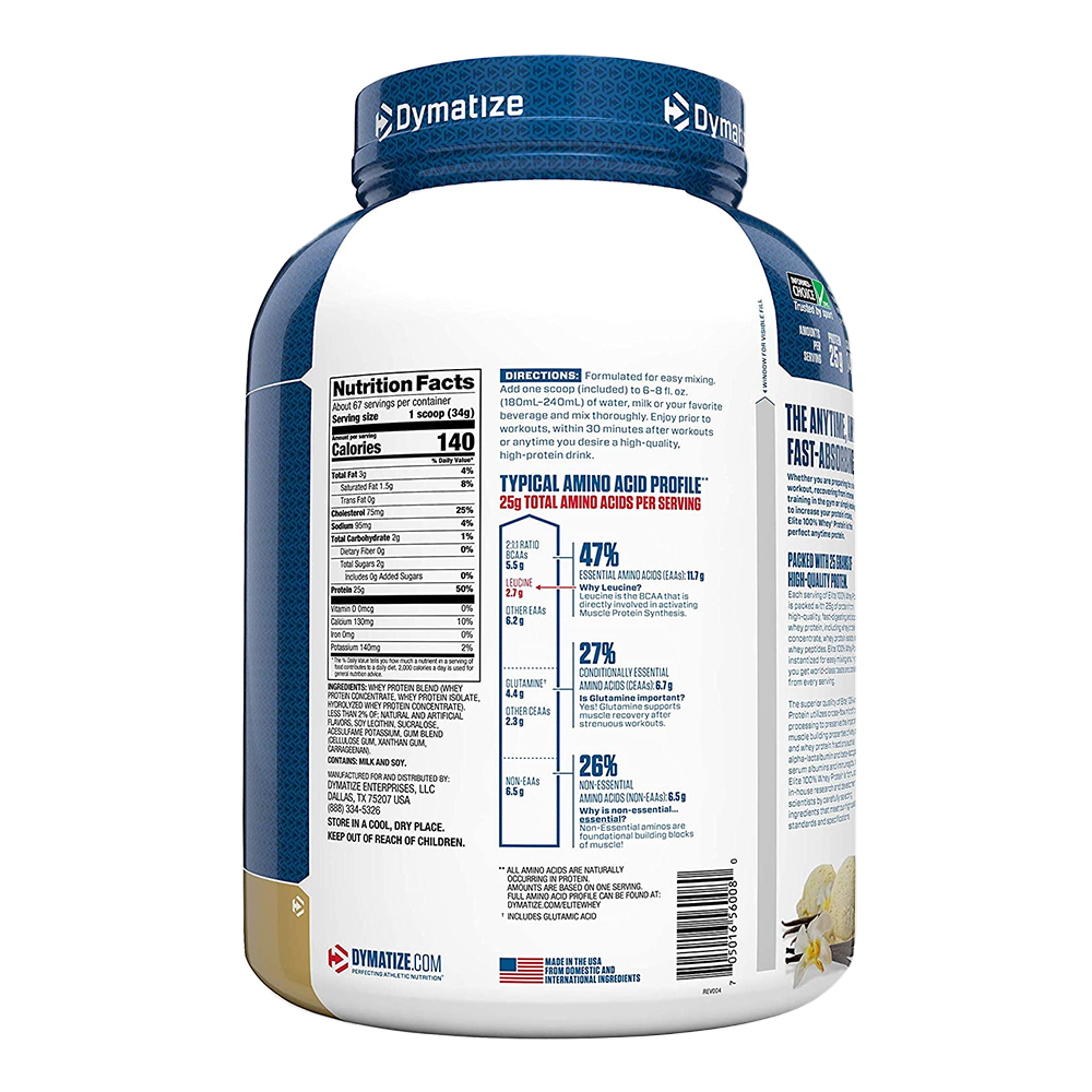Dymatize Elite 100% Whey Proteina 5 Lb Proteínas onelastrep.cl
