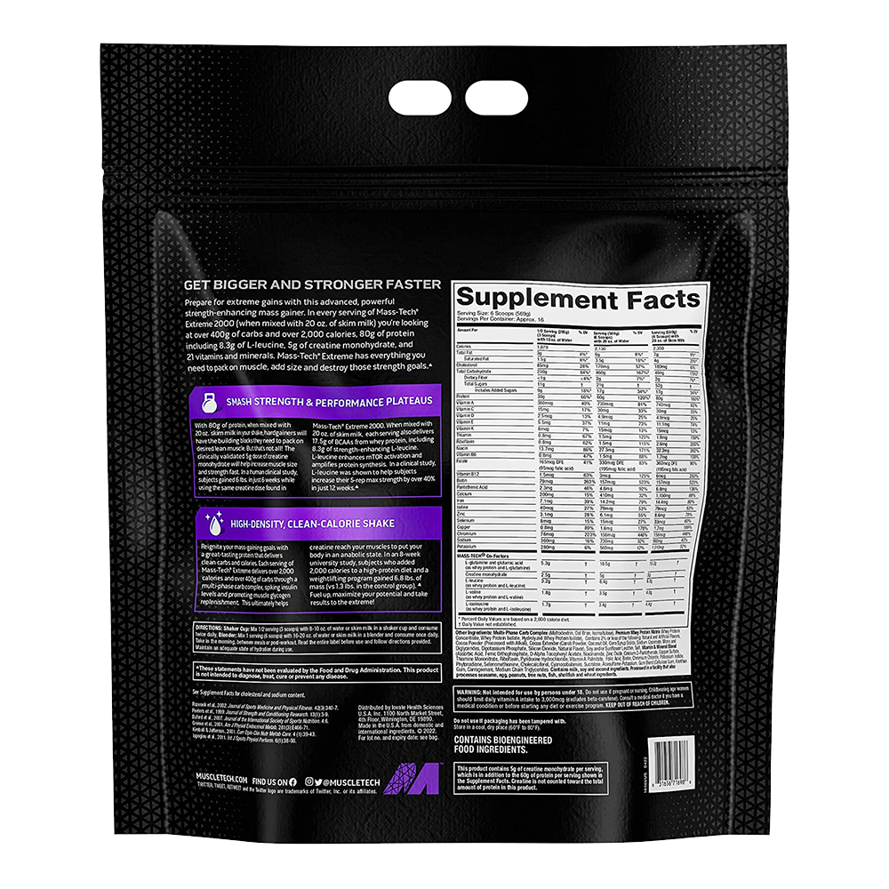 Muscletech Mass-Tech Extreme 2000 Ganador de Masa 20 Lb Ganador de Masa onelastrep.cl
