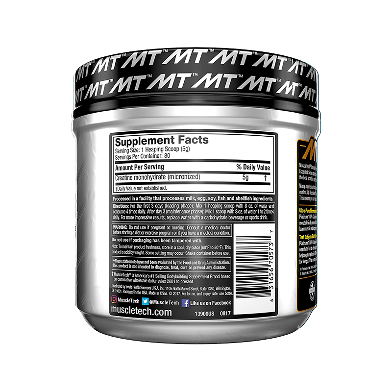 Muscletech Platinum 100% Creatine 400 Gr Creatinas onelastrep.cl