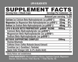 Nutrex Lipo-6 Black Keto Quemador de Grasa Cetogenico 60 Capsulas Quemador de Grasa Cetogénico onelastrep.cl